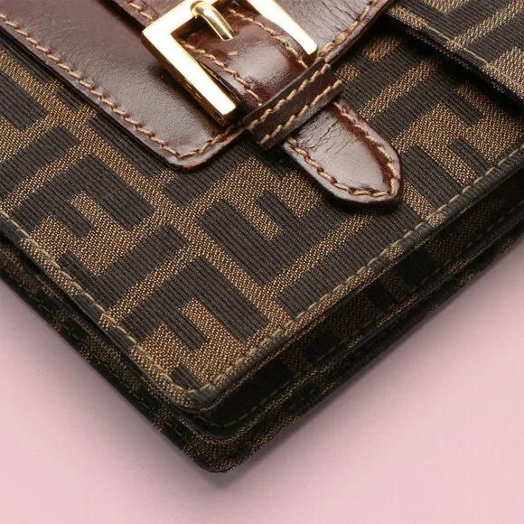 Fendi Tobacco Monogram Zucca Canvas Shoulder Bag - Picture 7 of 13